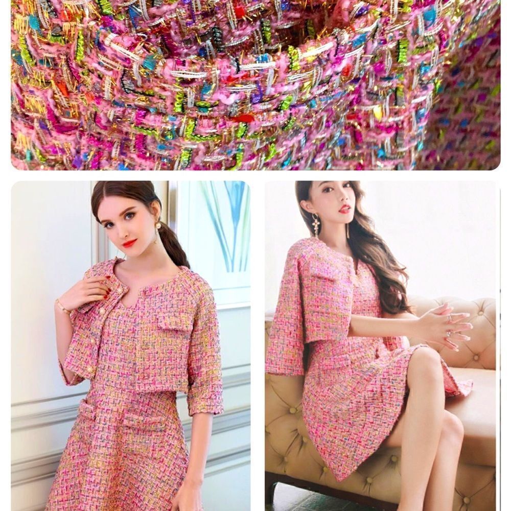 GORGEOUS 2‎ piece Tweed Flare out dress with short jacket